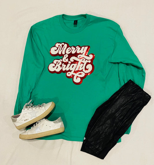 Merry & Bright Long Sleeve Tee