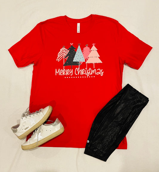 Merry Christmas Trees Tee (Mommy & Me Available)