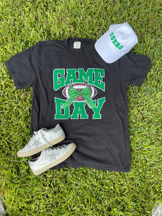 Chenille Game Day with Bow T-Shirt (Customizable)