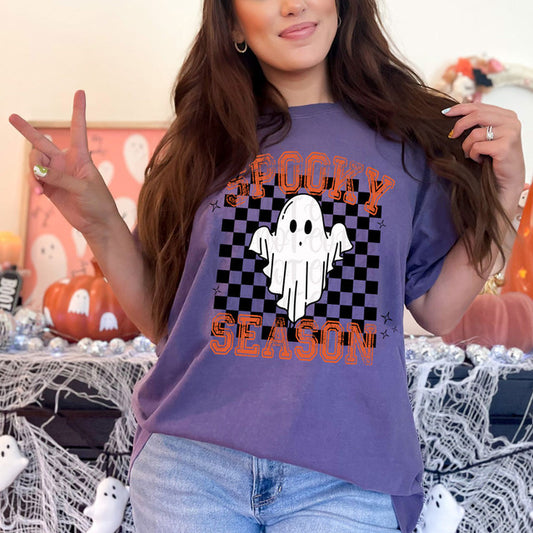 Spooky Season Checkered Tee (Adults & Kids)