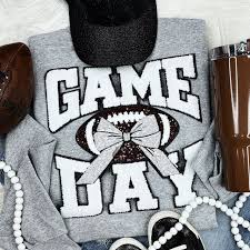 Chenille Game Day with Bows Sweatshirt