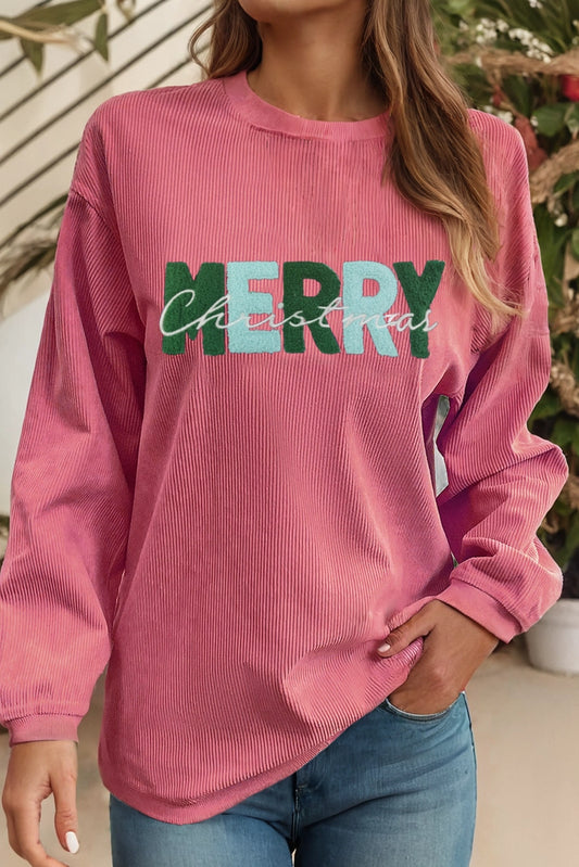 Merry Christmas Chenille/Embroidered Sweatshirt